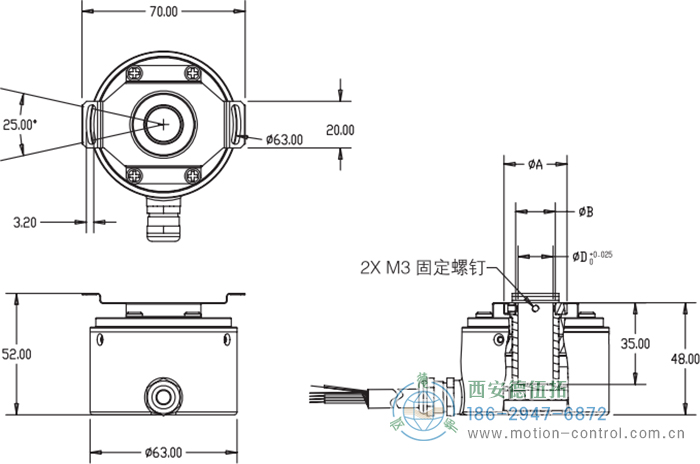 RI64空心軸標(biāo)準(zhǔn)光電增量編碼器外形及安裝尺寸 - 西安德伍拓自動(dòng)化傳動(dòng)系統(tǒng)有限公司